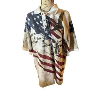 AMERICAN SUMMER CLOTHING COMPANY MOUNT RUSHMORE OF PRESIDENTS POLO SHIRT SIZE 2X